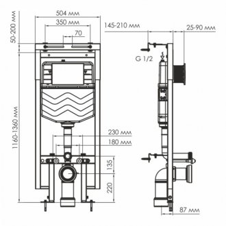 Инсталляция для унитаза WasserKRAFT Dinkel 58TLT.010.ME.MB03