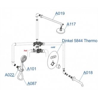 Душевая система WasserKRAFT Dinkel A175817 Thermo