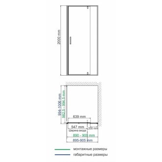 Душевой уголок WasserKRAFT Elbe 74P18 100x90 см