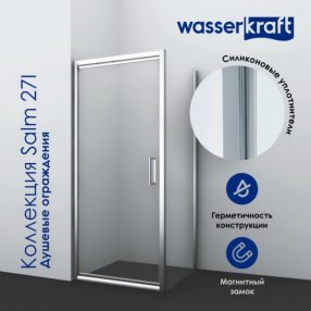 Душевой уголок WasserKRAFT Salm 27I29 100x80 см