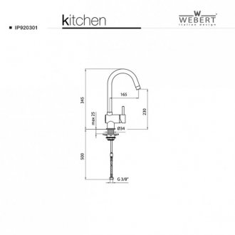 Смеситель для кухни Webert Kitchen Indo Plus IP920302