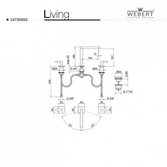 Смеситель для раковины Webert Living LV750202