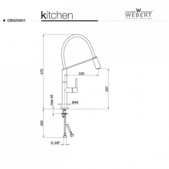 Смеситель для кухни Webert Kitchen Oblique Pro ОВ920602