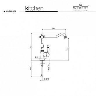 Смеситель для кухни Webert Kitchen Valentino VA920302