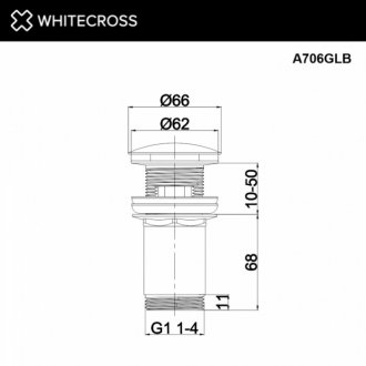 Донный клапан Whitecross A706GLB для умывальника, клик-клак брашированное золото