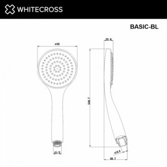 Душевая лейка Whitecross BASIC-BL черный матовый
