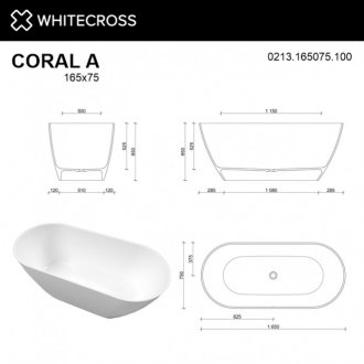 Ванна Whitecross Coral A 0213.165075.20100 165x75