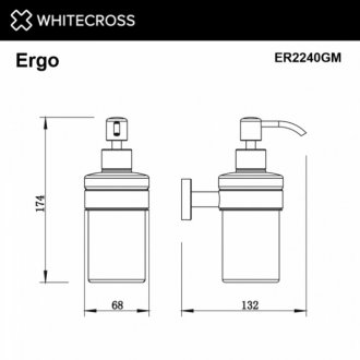 Дозатор для жидкого мыла Whitecross Ergo ER2240GM оружейная сталь