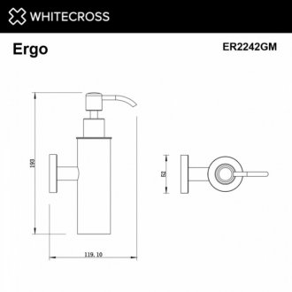 Дозатор для жидкого мыла Whitecross Ergo ER2242GM оружейная сталь