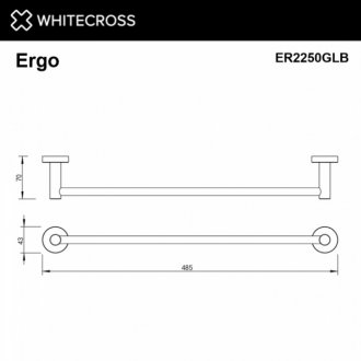 Полотенцедержатель Whitecross Ergo ER2250GLB брашированное золото