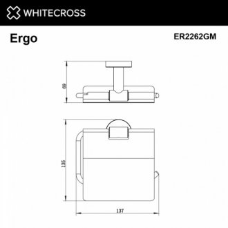 Держатель для бумаги Whitecross Ergo ER2262GM оружейная сталь