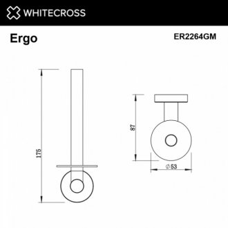 Держатель для бумаги Whitecross Ergo ER2264GM оружейная сталь