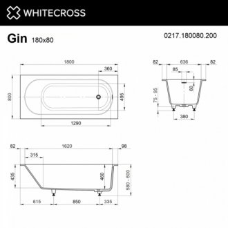 Ванна Whitecross Gin 180x80