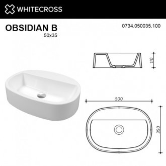 Раковина Whitecross Obsidian B 0734.050035.100