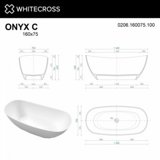 Ванна Whitecross Onyx C 0206.160075.20100 160x75