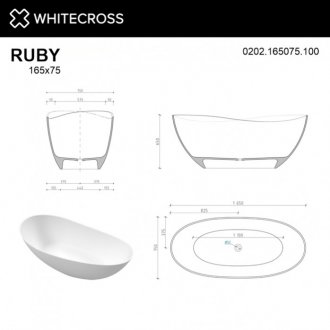 Ванна Whitecross Ruby 0202.165075.200 165x75