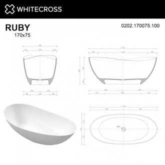 Ванна Whitecross Ruby 0202.170075.201 170x75