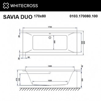 Ванна Whitecross Savia Duo Relax 170x80 золото