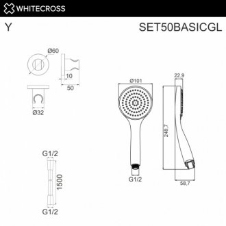 Душевой гарнитур Whitecross SET50BASICGL золото