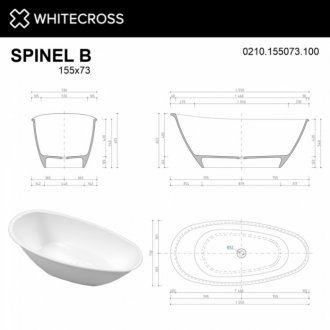 Ванна Whitecross Spinel B 0210.155073.100 155x73